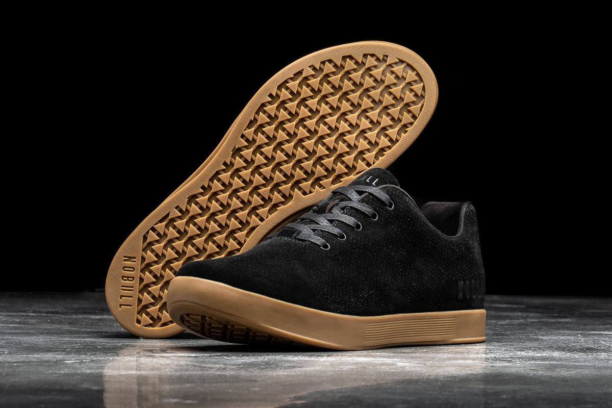 Nobull Suede Men's Trainers Black | Australia (DO8431)